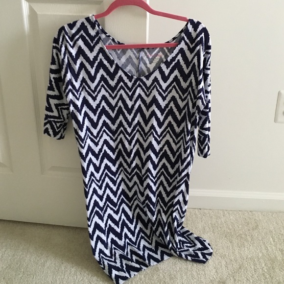 Lilly Pulitzer Eliza Chevron Dress small navy - Picture 4 of 6